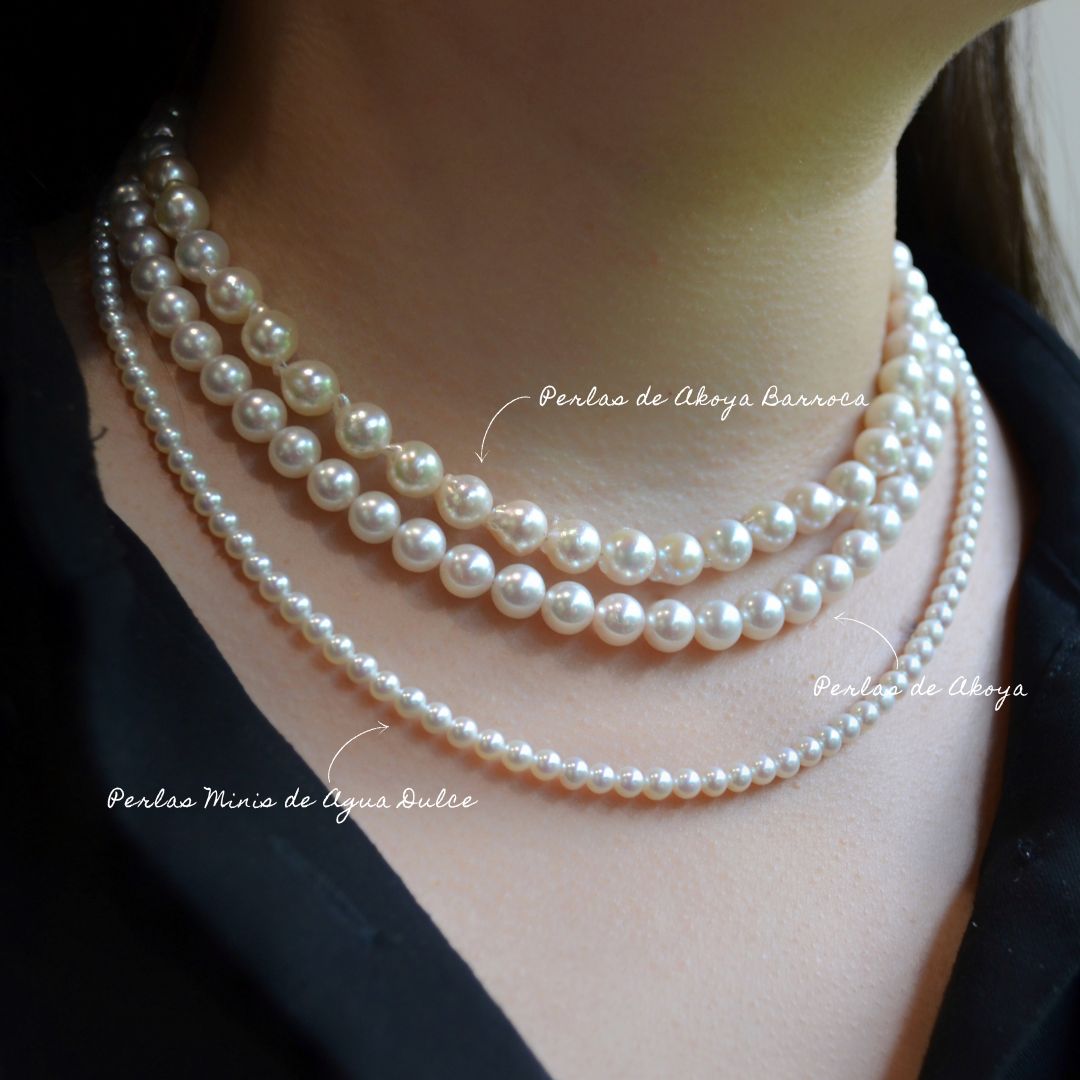 Collar Completo de Perlas Minis de Agua Dulce