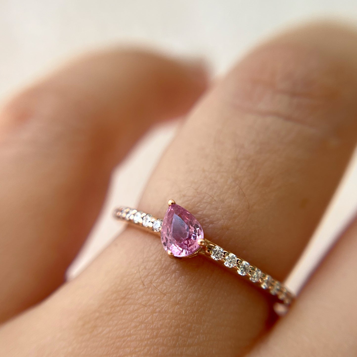 Anillo Zafiro Rosa & Diamantes