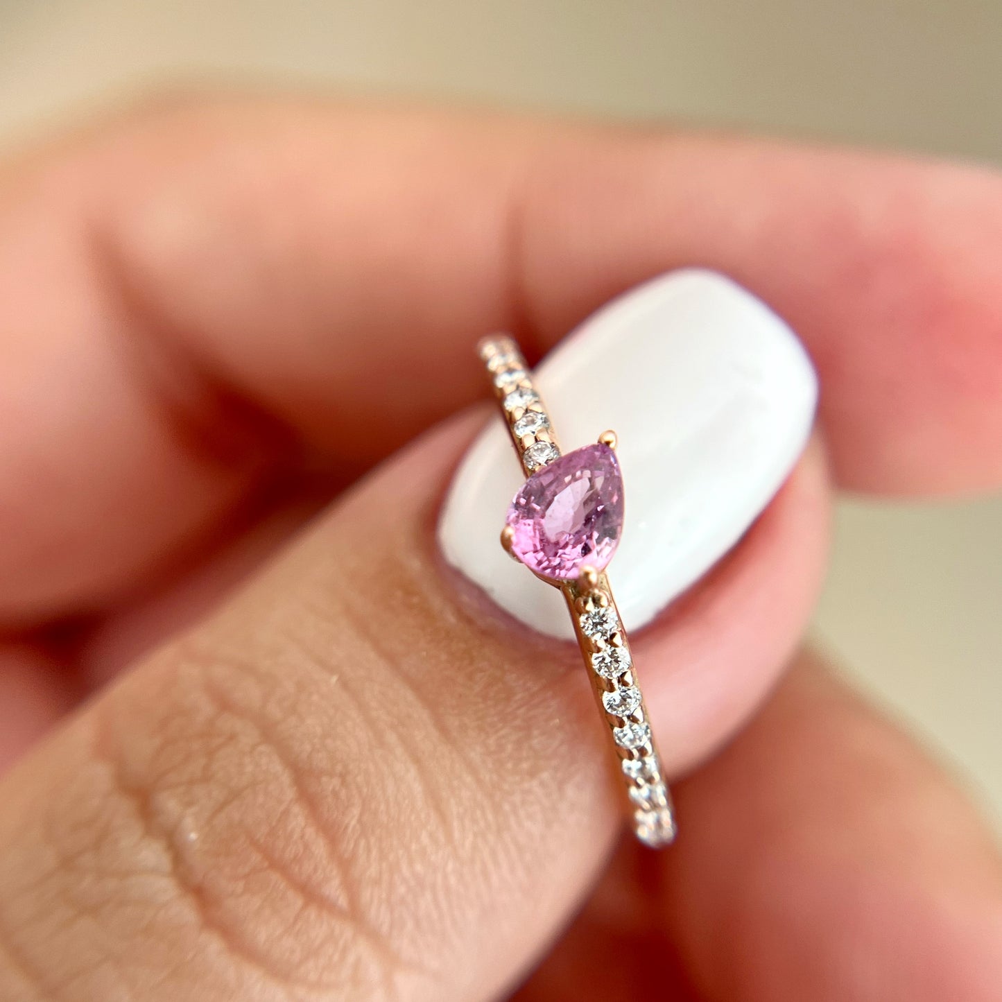 Anillo Zafiro Rosa & Diamantes