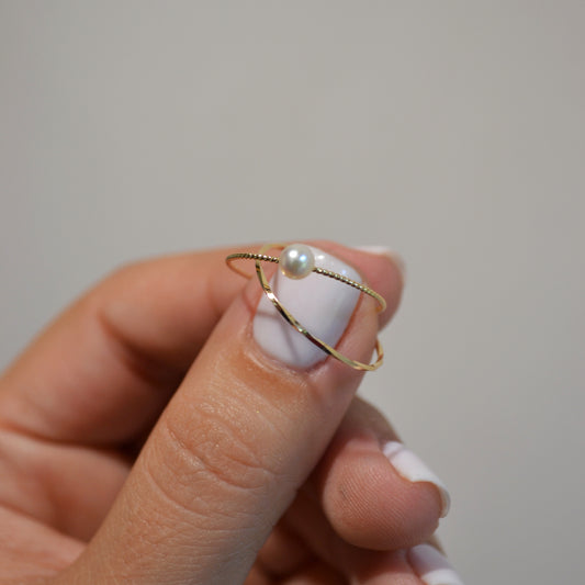 Anillo Mini Doble Perla Akoya