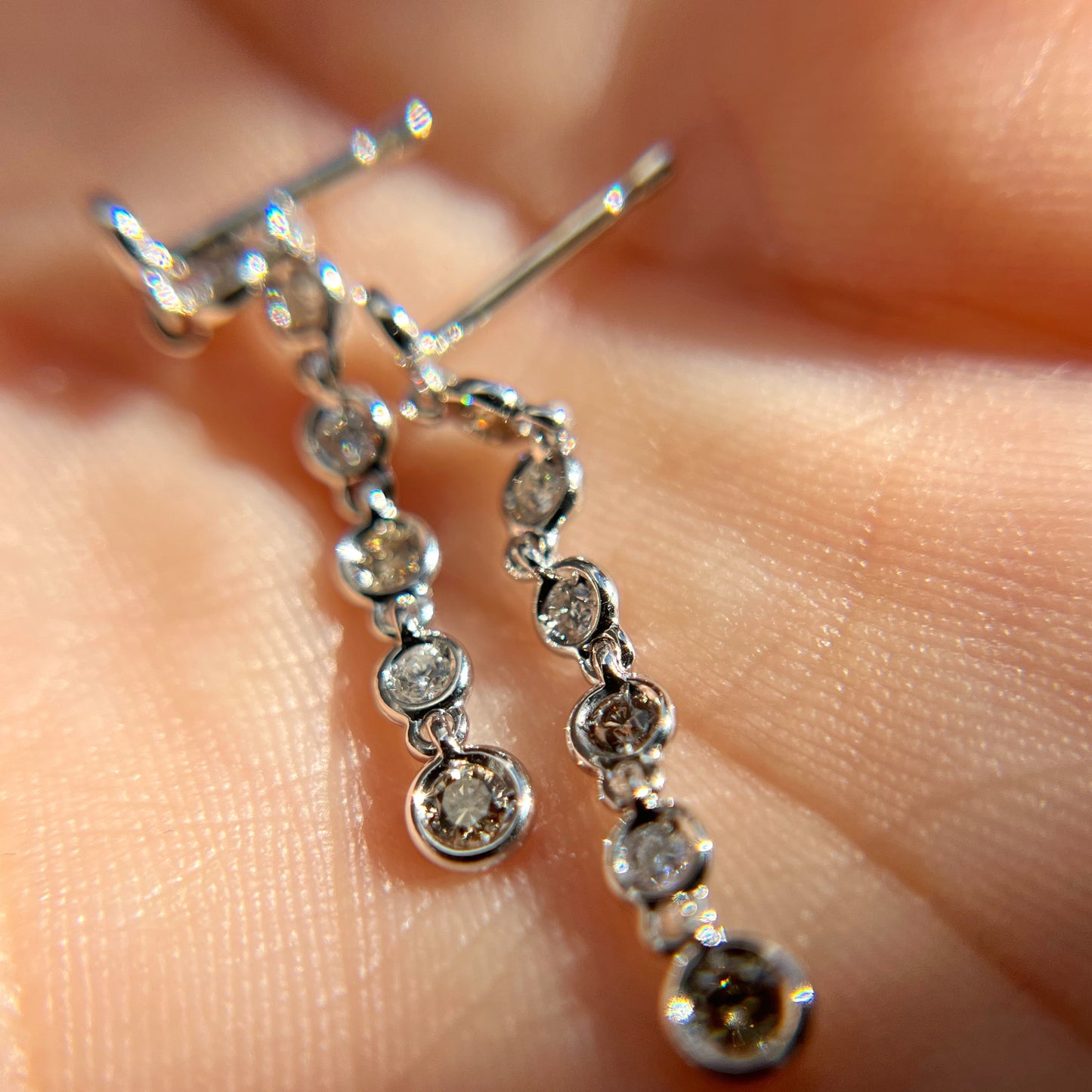 Aretes Largos Diamantes