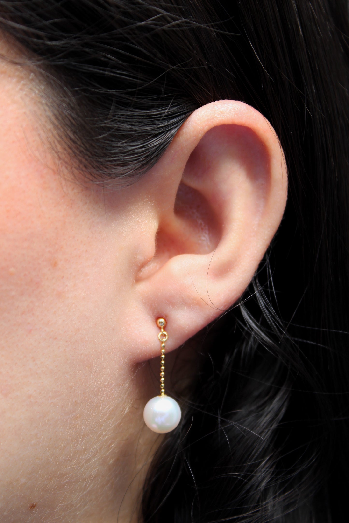 Aretes de Perlas Akoya Largos
